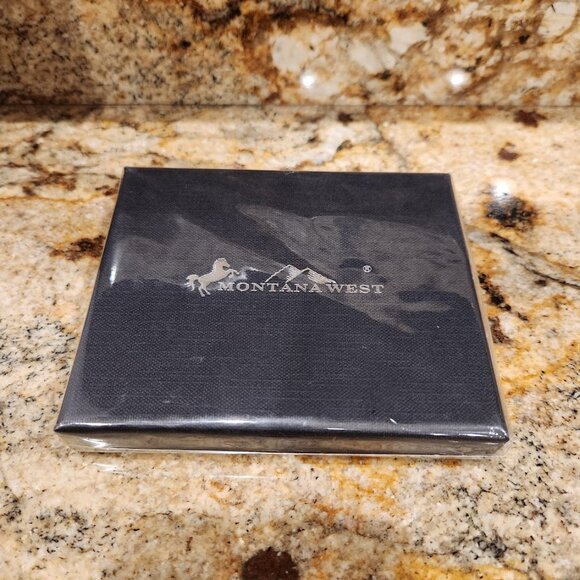 NWT Montana West Men’s Leather RFID Bifold Wallet w/ Money Clip, Brown,4.3”x3.1" - Picture 2 of 8